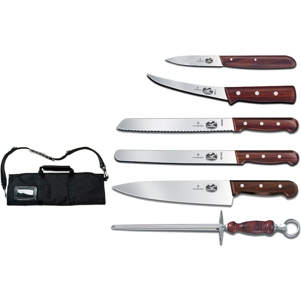Swiss Army Brands 46047 Kitchen Special Sets Wood Culinary Set, 7-Piece Wood Culinary Set With Canvas Roll VIC-7.4012-X7 - main